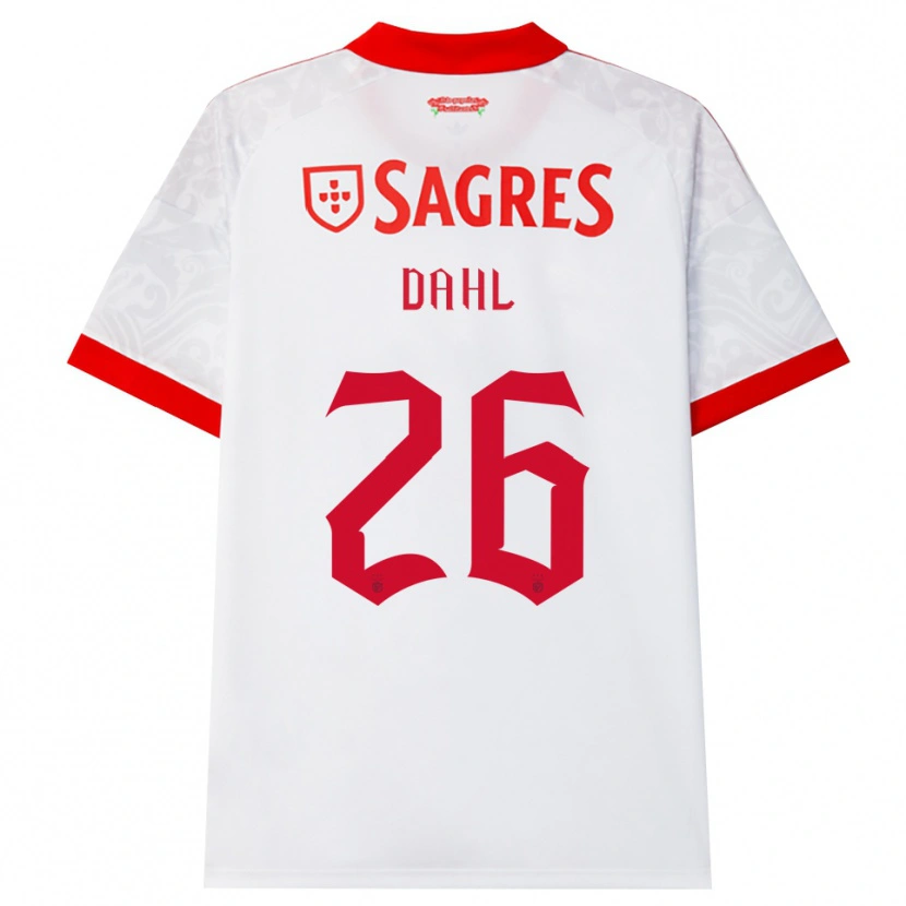 Danxen Dzieci Samuel Dahl #26 Biały Czerwony Żółty Wyjazdowa Koszulka 2026/27 Koszulki Klubowe