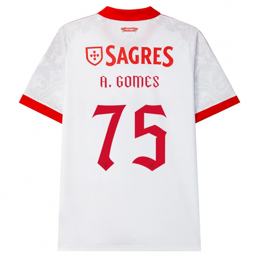 Danxen Dzieci André Gomes #75 Biały Czerwony Żółty Wyjazdowa Koszulka 2026/27 Koszulki Klubowe