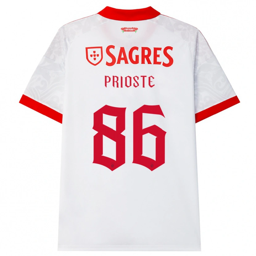 Danxen Dzieci Diogo Prioste #86 Biały Czerwony Żółty Wyjazdowa Koszulka 2026/27 Koszulki Klubowe
