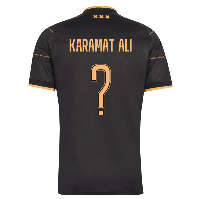 Danxen Dzieci Yaïr Karamat Ali #0 Czarny Pomarańczowy Wyjazdowa Koszulka 2026/27 Koszulki Klubowe
