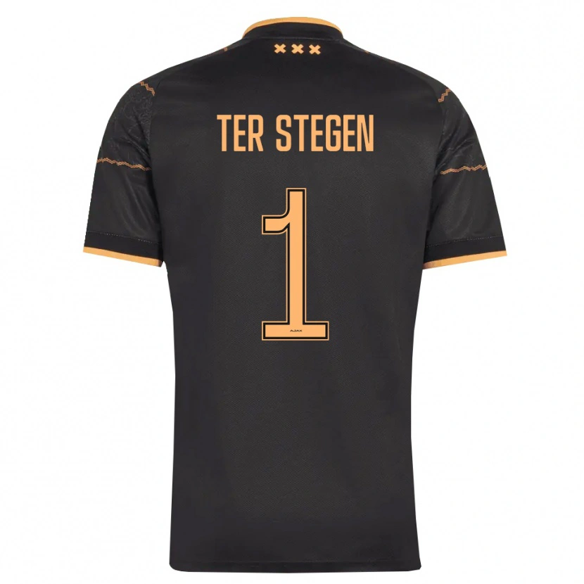 Danxen Dzieci Marc-André Ter Stegen #1 Czarny Pomarańczowy Wyjazdowa Koszulka 2026/27 Koszulki Klubowe