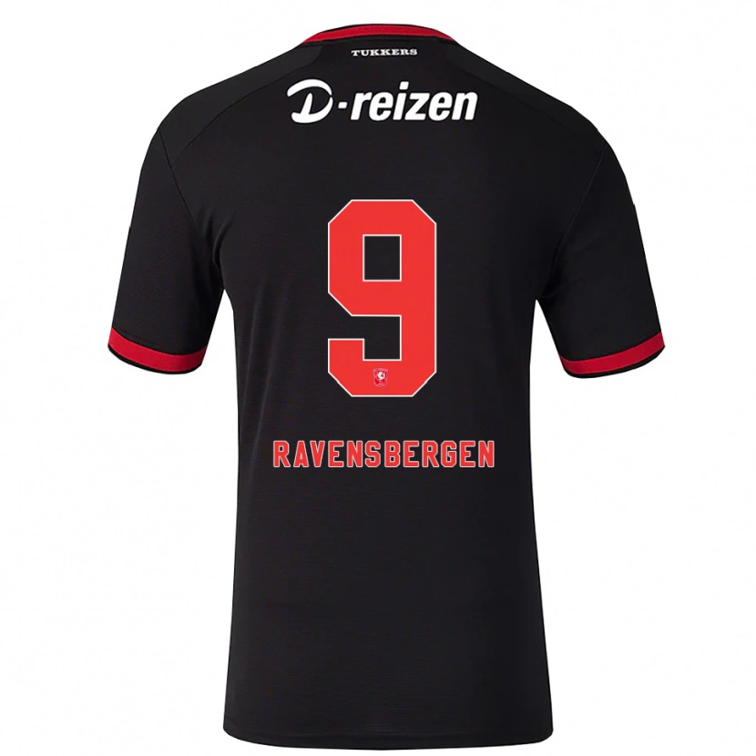 Danxen Dzieci Jaimy Ravensbergen #9 Czerwony Biały Czarny Wyjazdowa Koszulka 2026/27 Koszulki Klubowe