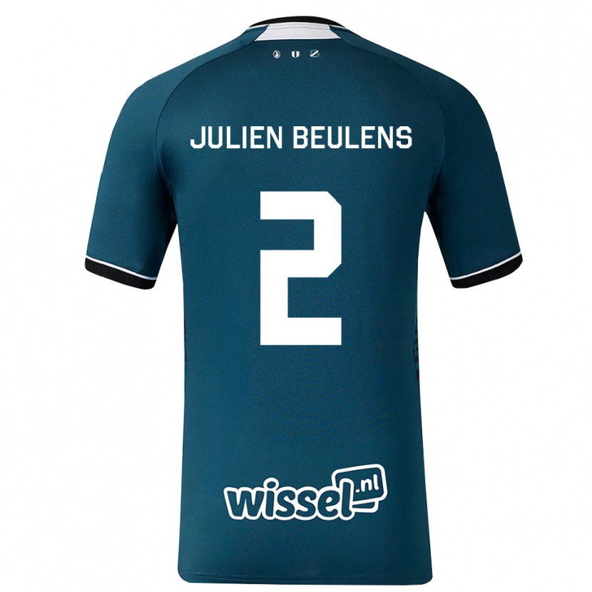 Danxen Dzieci Julien Beulens #2 Darkslategray Biały Wyjazdowa Koszulka 2026/27 Koszulki Klubowe