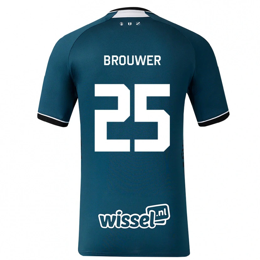Danxen Dzieci Michael Brouwer #25 Darkslategray Biały Wyjazdowa Koszulka 2026/27 Koszulki Klubowe