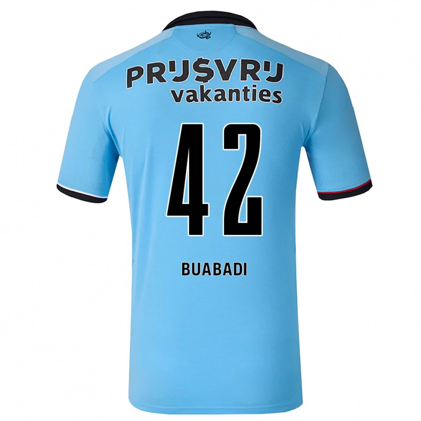 Danxen Dzieci Esther Buabadi #42 Głęboki Niebieski Czarny Czerwony Wyjazdowa Koszulka 2026/27 Koszulki Klubowe