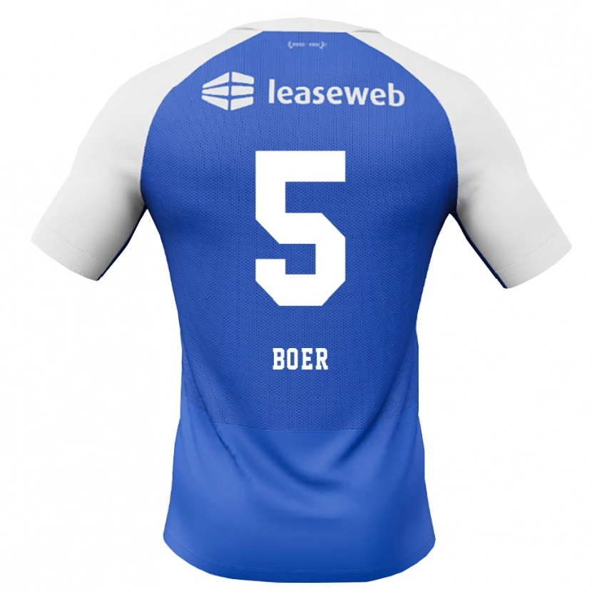 Danxen Dzieci Lars Boer #5 Niebieski Królewski Czerwony Biały Wyjazdowa Koszulka 2026/27 Koszulki Klubowe