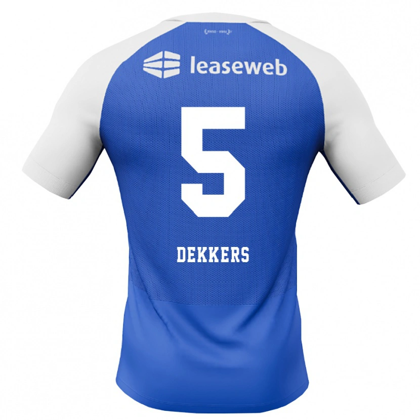Danxen Dzieci Sem Dekkers #5 Niebieski Królewski Czerwony Biały Wyjazdowa Koszulka 2026/27 Koszulki Klubowe