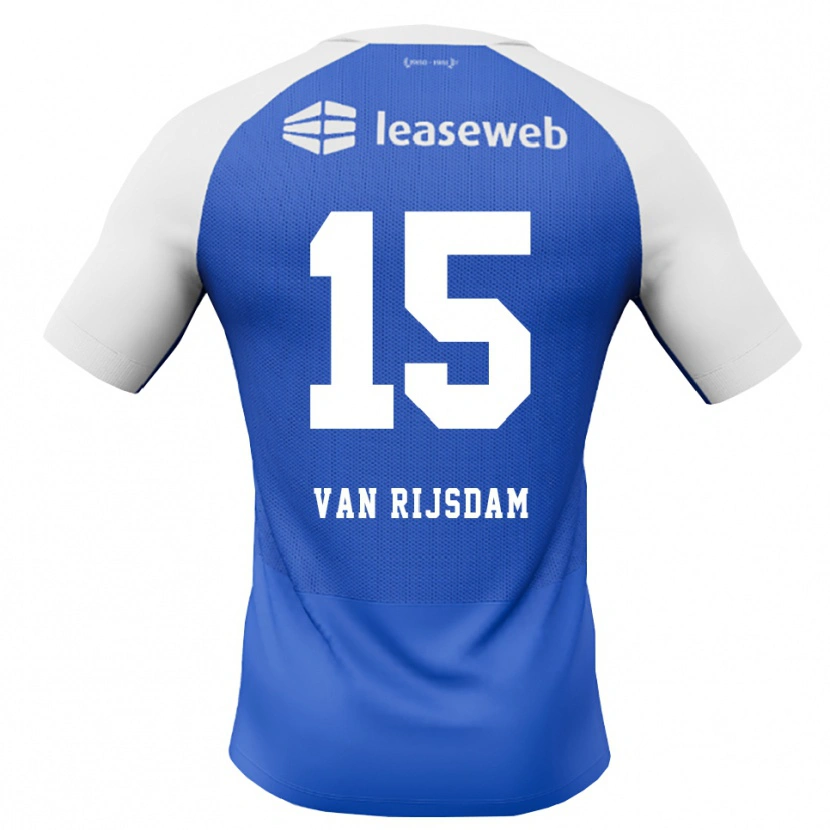 Danxen Dzieci Julian Van Rijsdam #15 Niebieski Królewski Czerwony Biały Wyjazdowa Koszulka 2026/27 Koszulki Klubowe