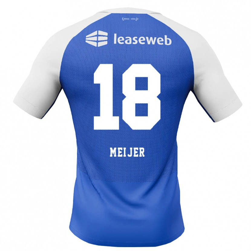 Danxen Dzieci Noah Meijer #18 Niebieski Królewski Czerwony Biały Wyjazdowa Koszulka 2026/27 Koszulki Klubowe