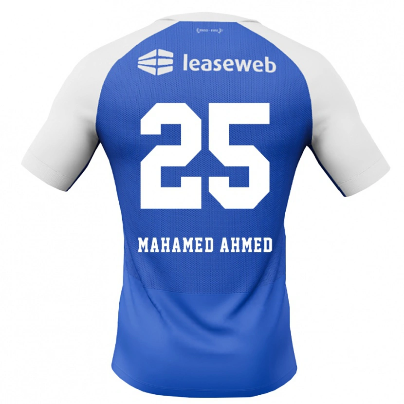 Danxen Dzieci Nuur Mahamed Ahmed #25 Niebieski Królewski Czerwony Biały Wyjazdowa Koszulka 2026/27 Koszulki Klubowe