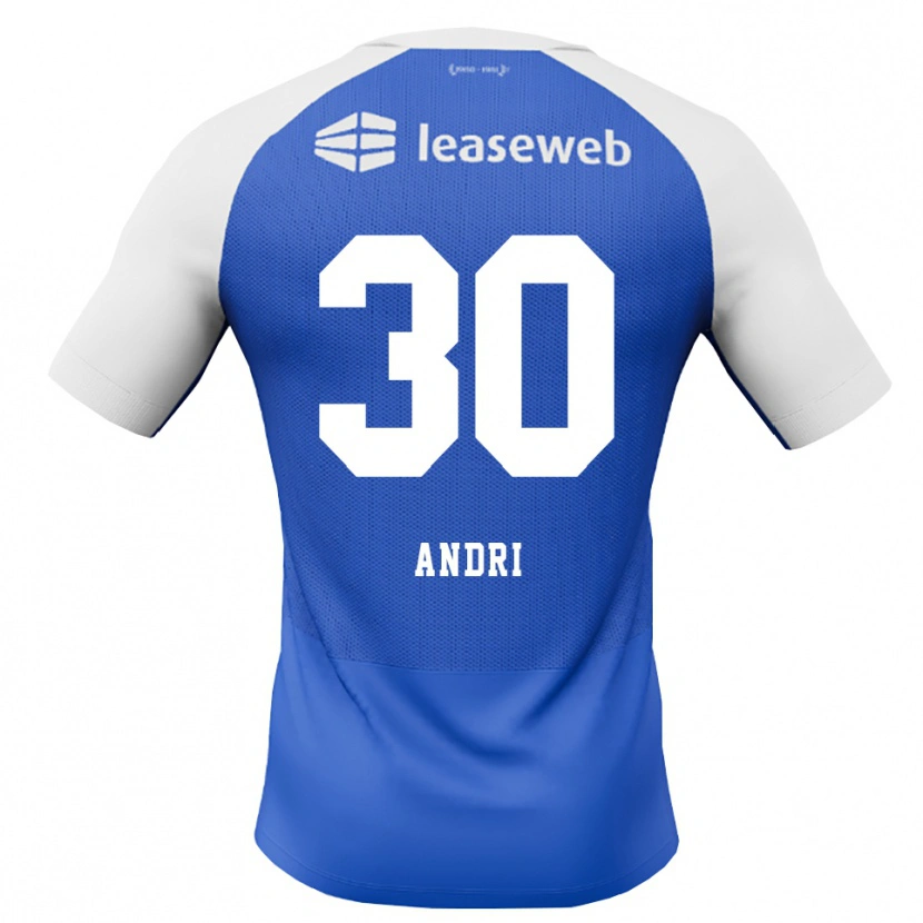 Danxen Dzieci Markús Andri Daníelsson Martin #30 Niebieski Królewski Czerwony Biały Wyjazdowa Koszulka 2026/27 Koszulki Klubowe
