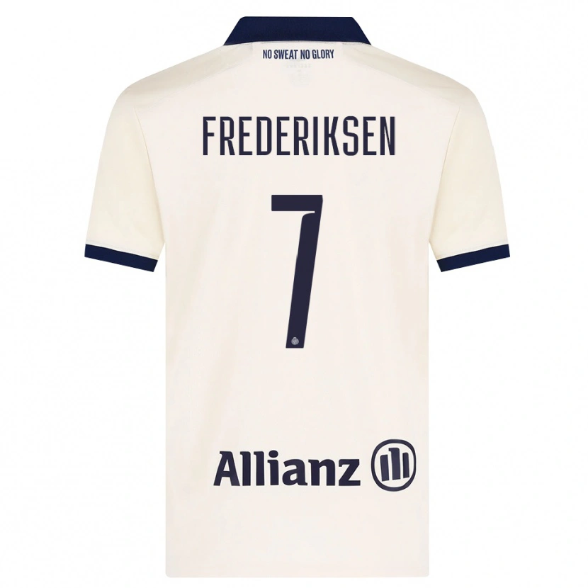 Danxen Dzieci Rebekka Frederiksen #7 Beżowy Czarny Wyjazdowa Koszulka 2026/27 Koszulki Klubowe