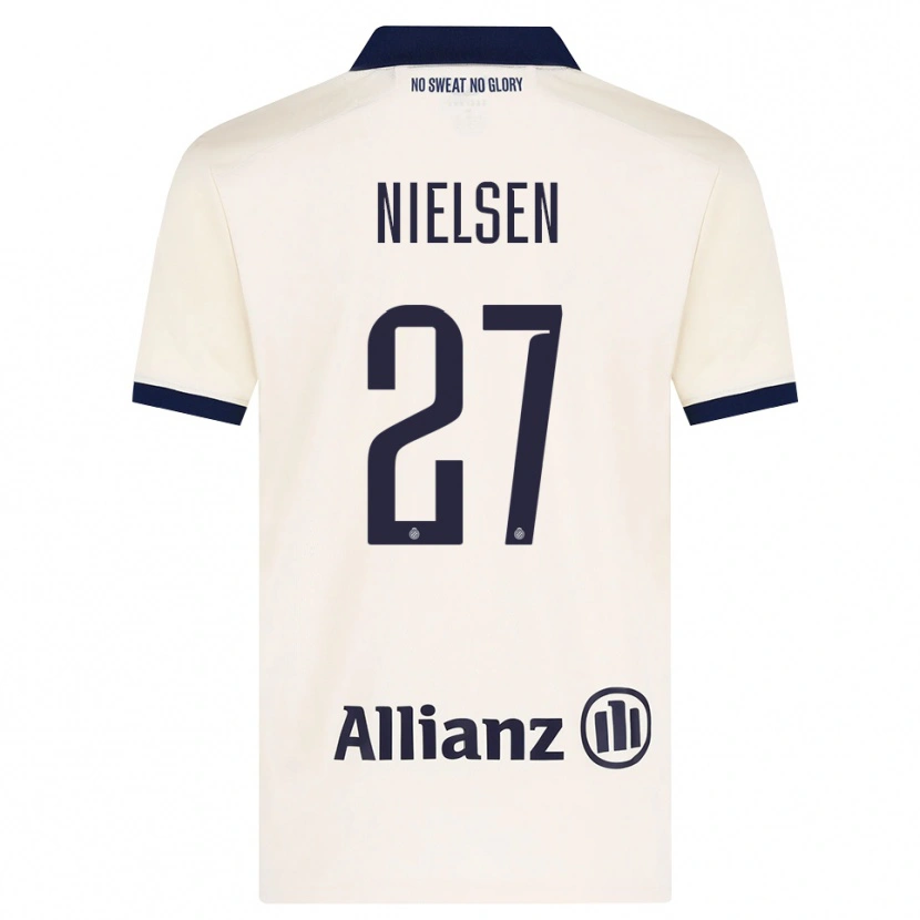 Danxen Dzieci Casper Nielsen #27 Beżowy Czarny Wyjazdowa Koszulka 2026/27 Koszulki Klubowe