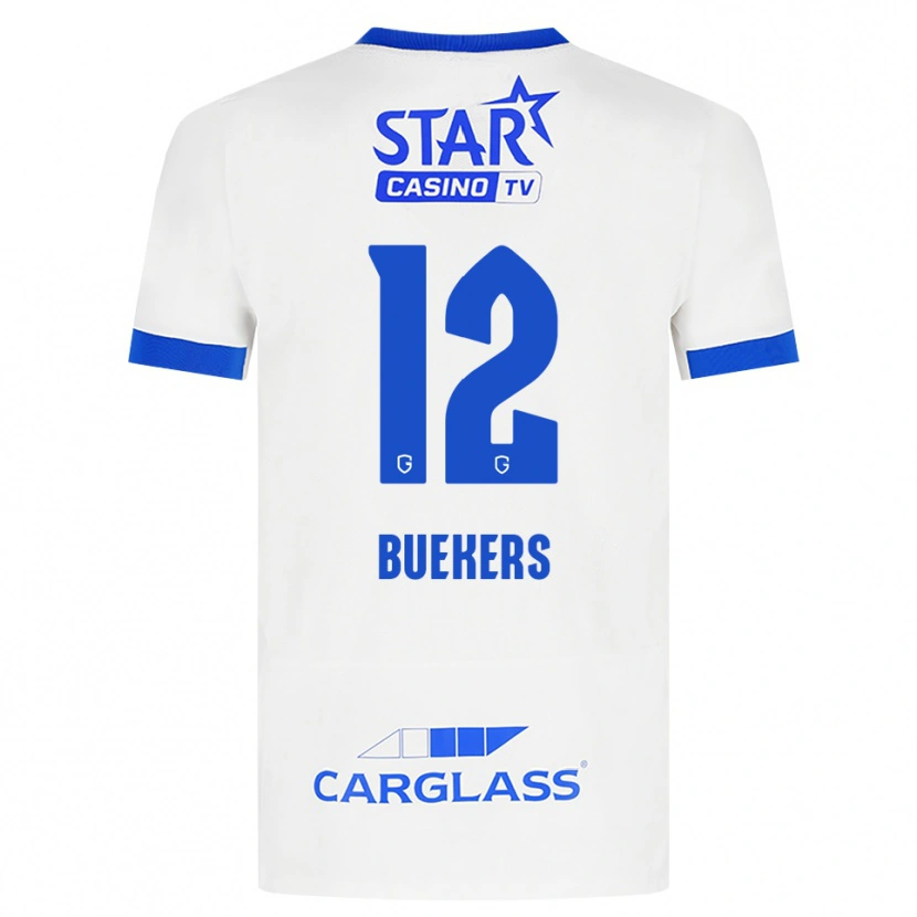 Danxen Dzieci Maxime Buekers #12 Biały Niebieski Wyjazdowa Koszulka 2026/27 Koszulki Klubowe