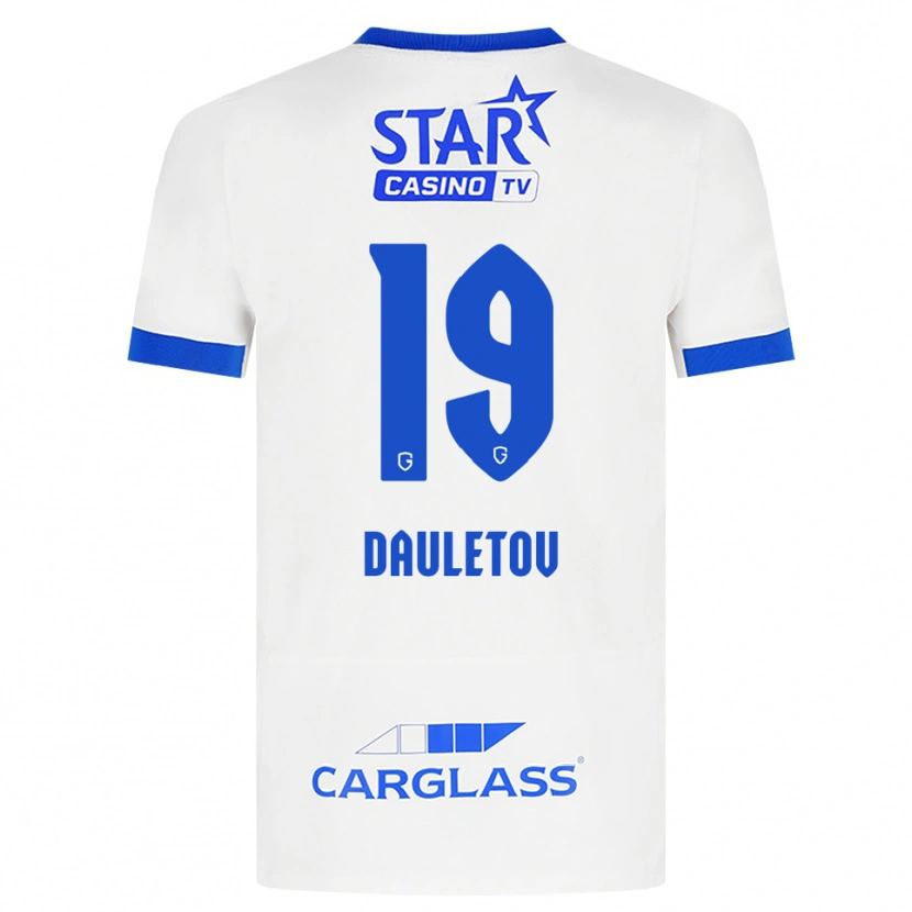 Danxen Dzieci Shakhmurat Dauletov #19 Biały Niebieski Wyjazdowa Koszulka 2026/27 Koszulki Klubowe