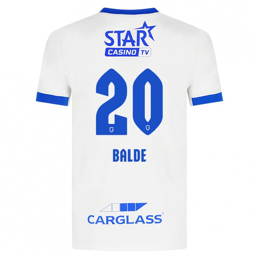 Danxen Dzieci Thierno Balde #20 Biały Niebieski Wyjazdowa Koszulka 2026/27 Koszulki Klubowe