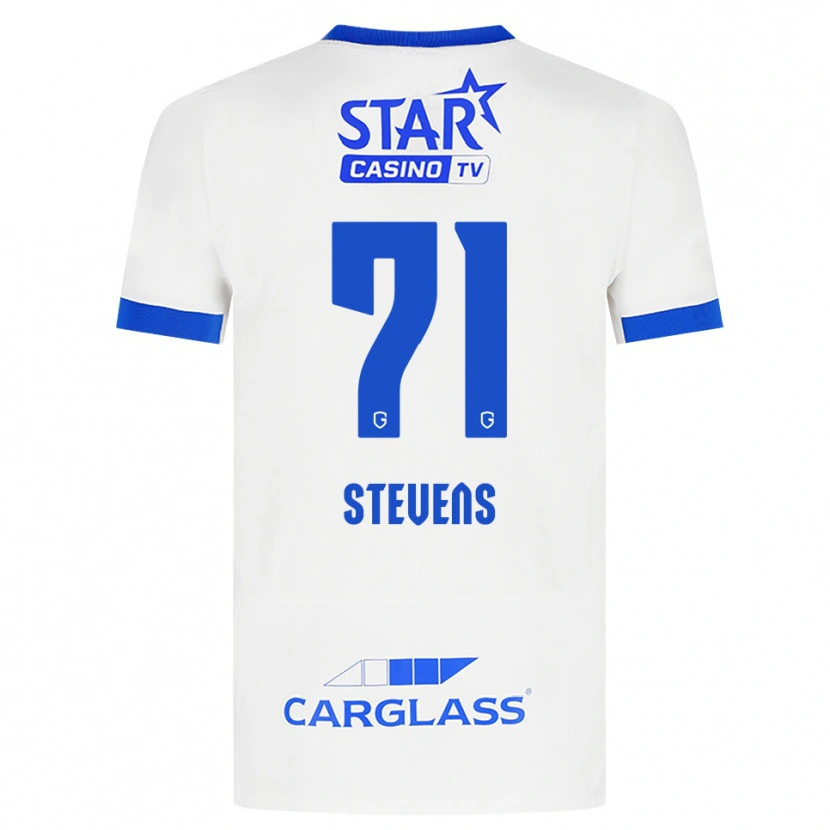 Danxen Dzieci Brent Stevens #71 Biały Niebieski Wyjazdowa Koszulka 2026/27 Koszulki Klubowe