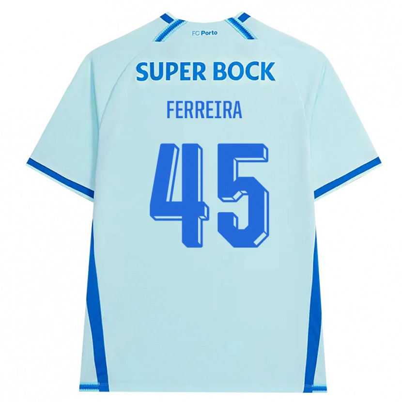 Danxen Dzieci Tiago Ferreira #45 Jasny Cyjan Niebieski Trzeci Komplet Koszulka 2026/27 Koszulki Klubowe
