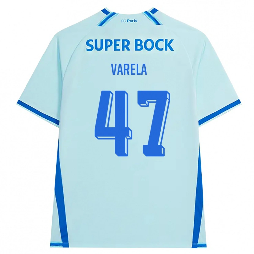 Danxen Dzieci Cardoso Varela #47 Jasny Cyjan Niebieski Trzeci Komplet Koszulka 2026/27 Koszulki Klubowe