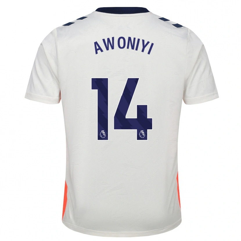 Danxen Dzieci Taiwo Awoniyi #14 Biały Pomarańczowy Niebieski Królewski Wyjazdowa Koszulka 2026/27 Koszulki Klubowe