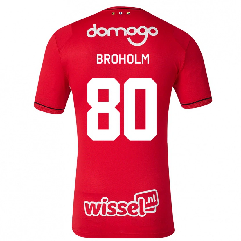 Danxen Dzieci Marius Broholm #80 Czerwony Biały Czarny Domowa Koszulka 2026/27 Koszulki Klubowe
