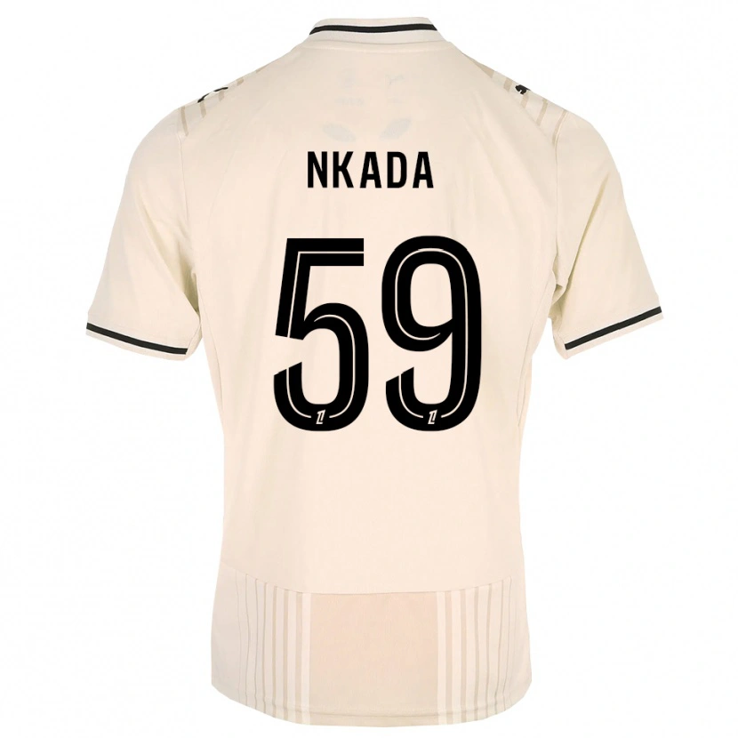 Danxen Dzieci Timothé Nkada #59 Stara Koronka Czarny Antyczny Biały Wyjazdowa Koszulka 2026/27 Koszulki Klubowe