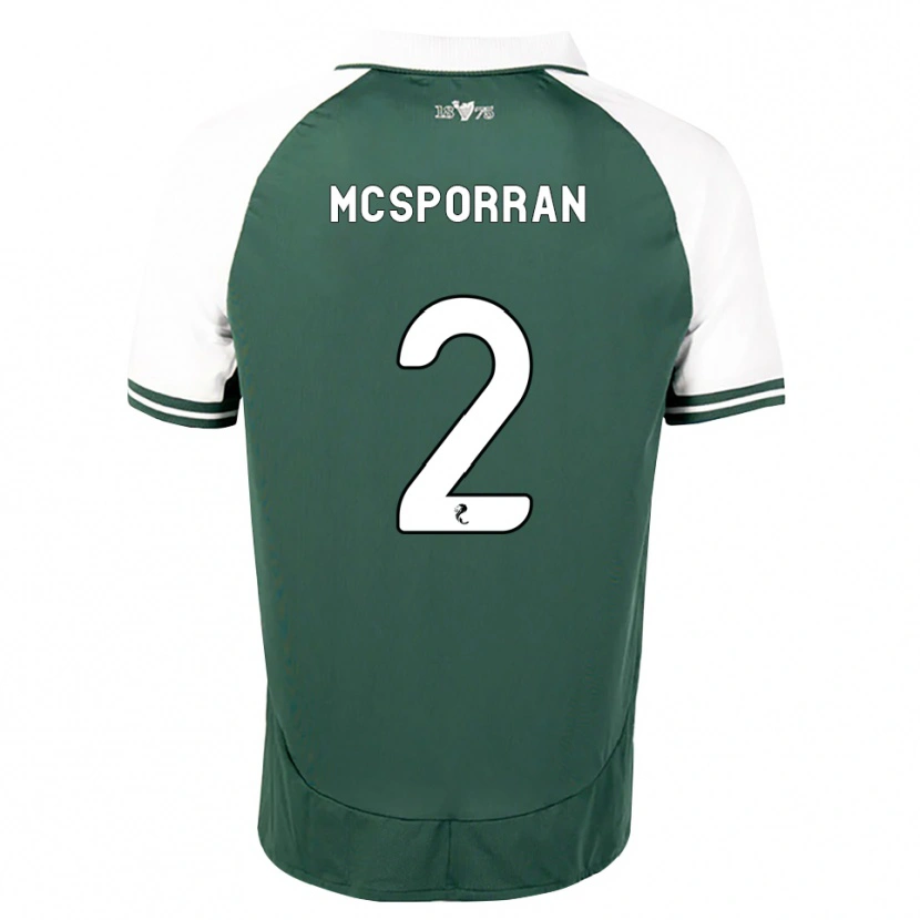 Danxen Męski Arran Mcsporran #2 Zielony Morze Biały Domowa Koszulka 2026/27 Koszulki Klubowe