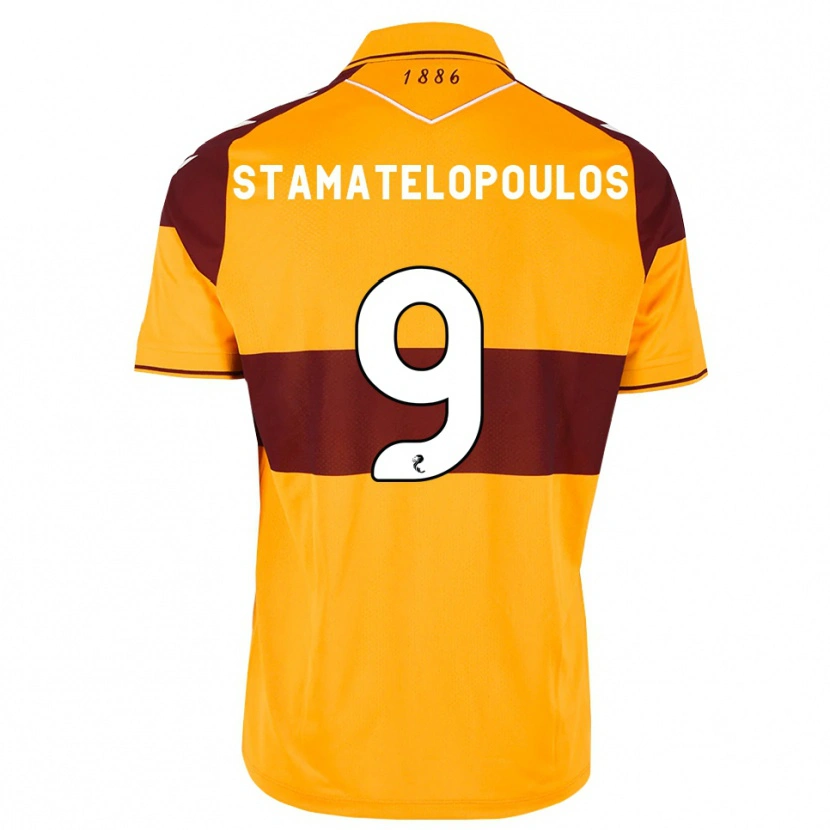 Danxen Męski Apostolos Stamatelopoulos #9 Bordowy Pomarańczowy Domowa Koszulka 2026/27 Koszulki Klubowe