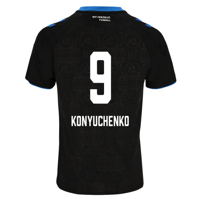 Danxen Męski Yehor Konyuchenko #9 Czarny Biały Czerwony Domowa Koszulka 2026/27 Koszulki Klubowe