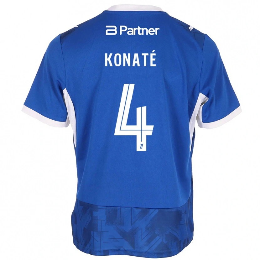 Danxen Męski Djibril Konaté #4 Średni Niebieski Biały Domowa Koszulka 2026/27 Koszulki Klubowe