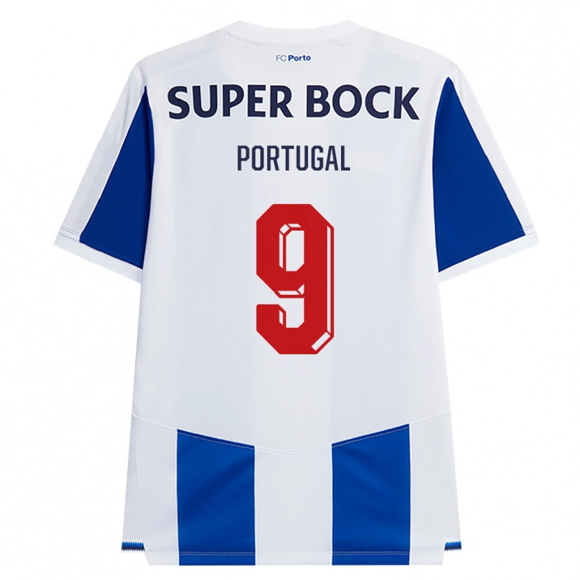 Danxen Męski Tiago Portugal #9 Niebieski Biały Czerwony Domowa Koszulka 2026/27 Koszulki Klubowe