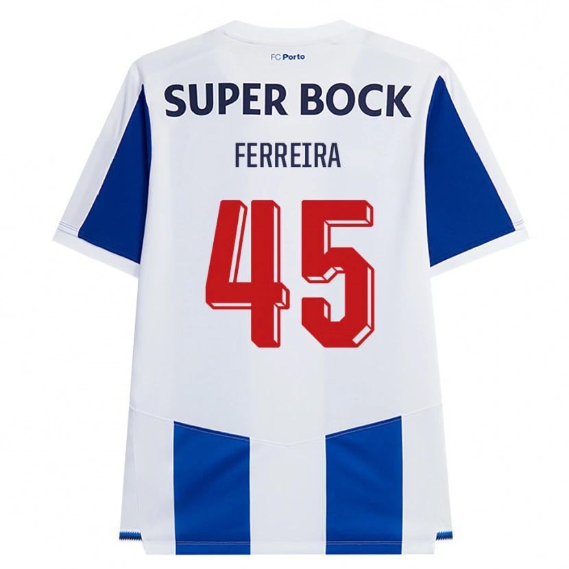 Danxen Męski Tiago Ferreira #45 Niebieski Biały Czerwony Domowa Koszulka 2026/27 Koszulki Klubowe