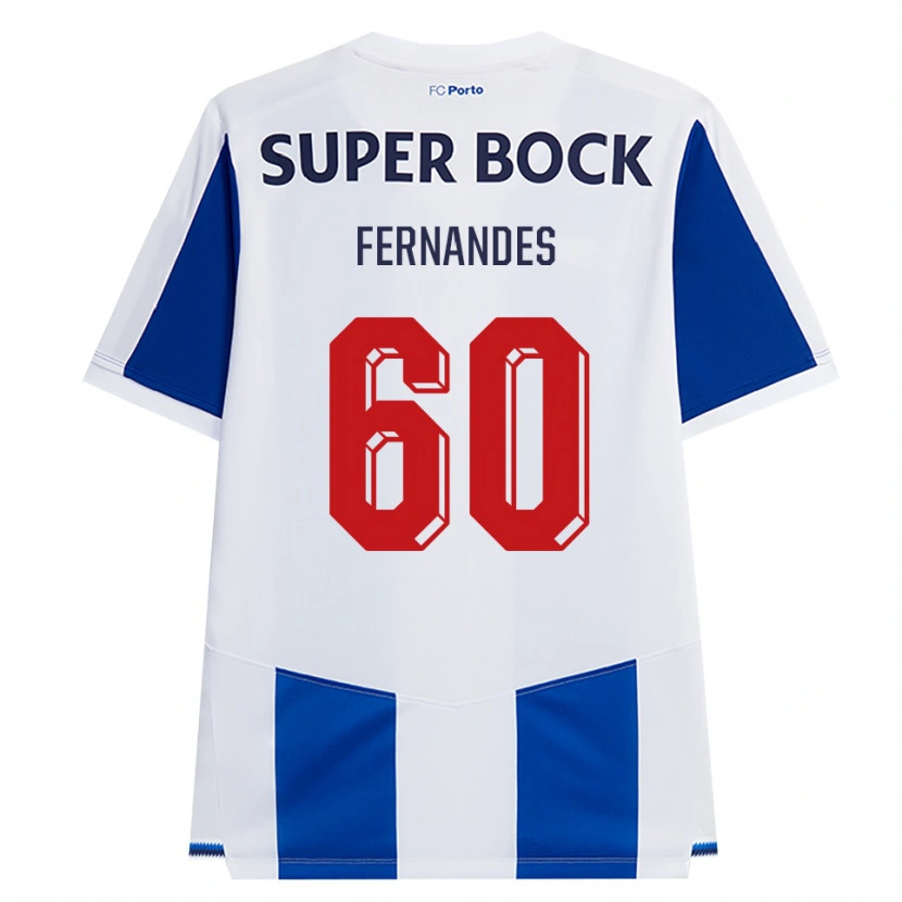 Danxen Męski Francisco Fernandes #60 Niebieski Biały Czerwony Domowa Koszulka 2026/27 Koszulki Klubowe