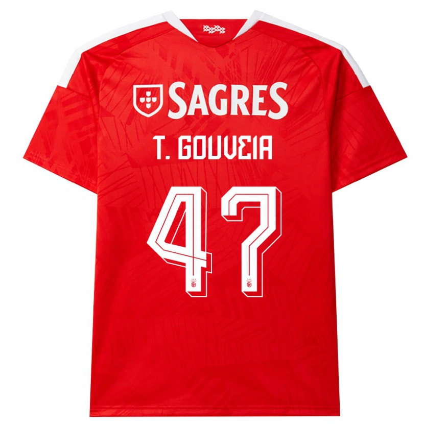 Danxen Męski Tiago Gouveia #47 Czerwony Biały Żółty Domowa Koszulka 2026/27 Koszulki Klubowe