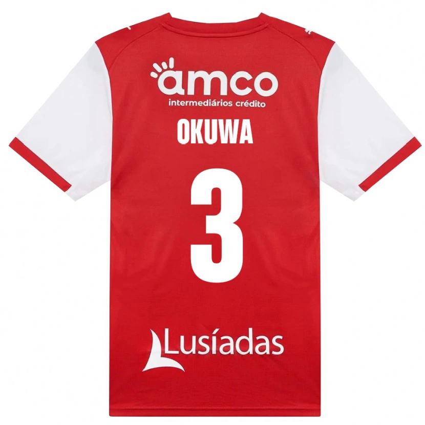 Danxen Męski Temi Okuwa #3 Biały Czerwony Czarny Domowa Koszulka 2026/27 Koszulki Klubowe