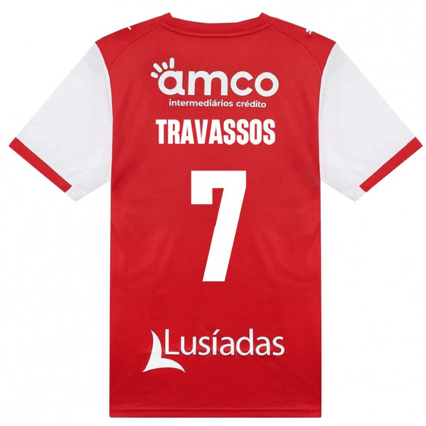 Danxen Męski Diogo Travassos #7 Biały Czerwony Czarny Domowa Koszulka 2026/27 Koszulki Klubowe