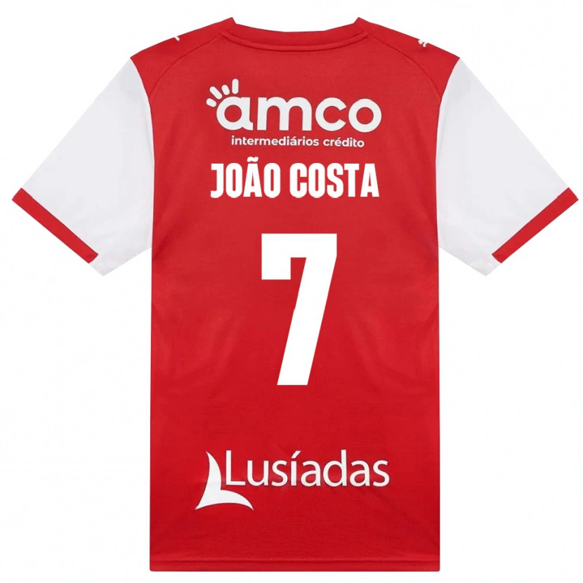 Danxen Męski João Costa #7 Biały Czerwony Czarny Domowa Koszulka 2026/27 Koszulki Klubowe