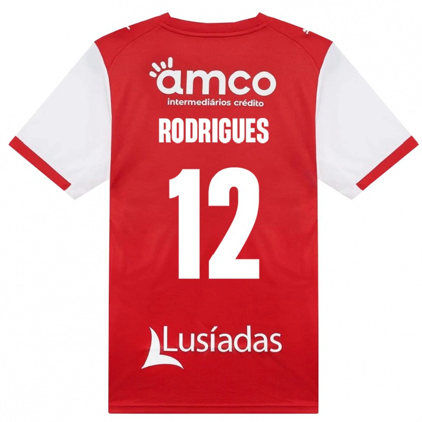 Danxen Męski David Rodrigues #12 Biały Czerwony Czarny Domowa Koszulka 2026/27 Koszulki Klubowe