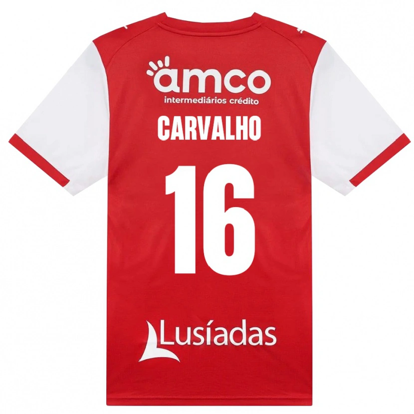 Danxen Męski Alexandre Carvalho #16 Biały Czerwony Czarny Domowa Koszulka 2026/27 Koszulki Klubowe