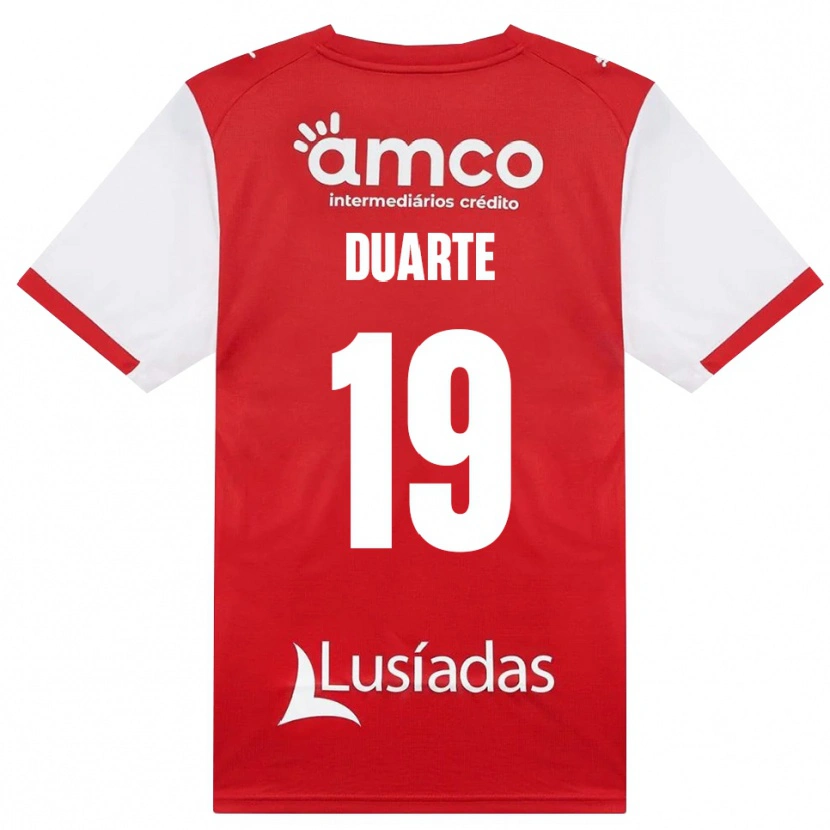 Danxen Męski João Duarte #19 Biały Czerwony Czarny Domowa Koszulka 2026/27 Koszulki Klubowe