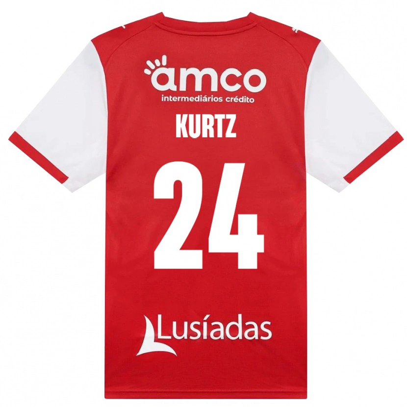 Danxen Męski Linus Kurtz #24 Biały Czerwony Czarny Domowa Koszulka 2026/27 Koszulki Klubowe