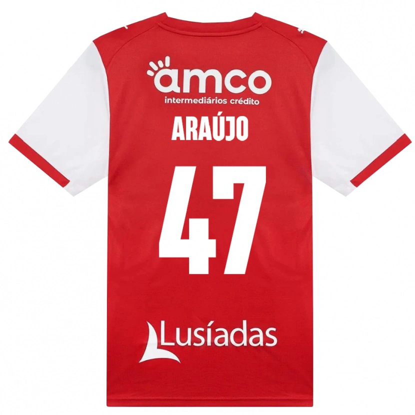 Danxen Męski Matheus Araújo #47 Biały Czerwony Czarny Domowa Koszulka 2026/27 Koszulki Klubowe