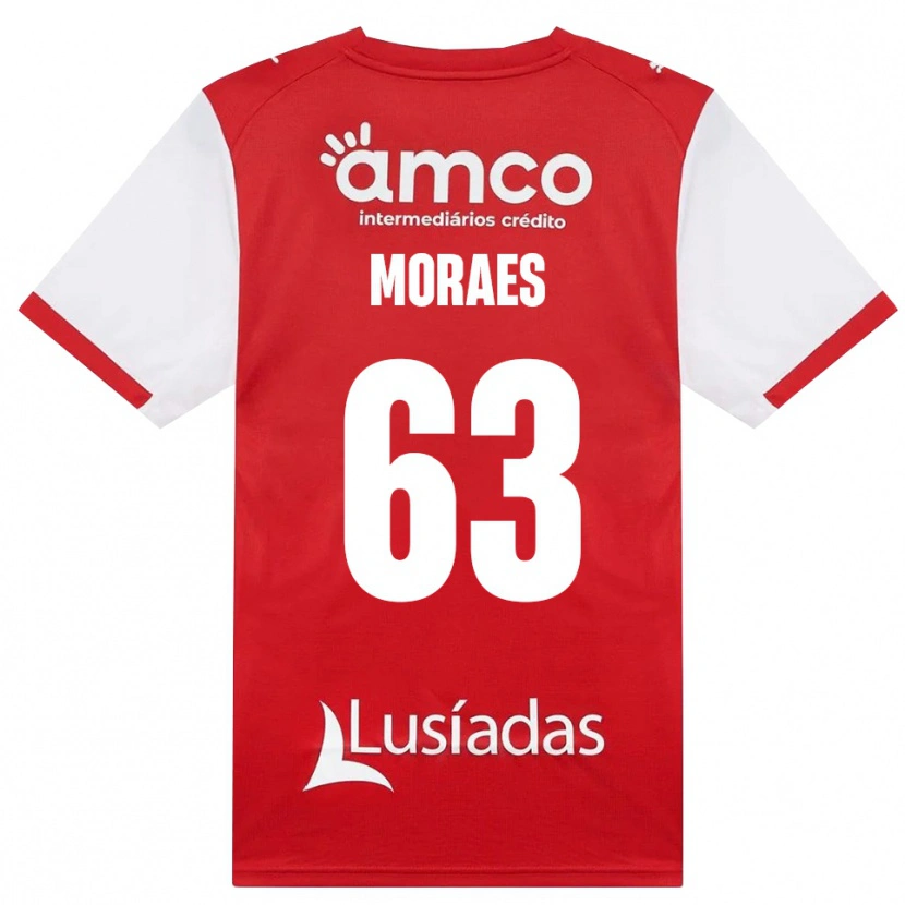 Danxen Męski Guilherme Moraes #63 Biały Czerwony Czarny Domowa Koszulka 2026/27 Koszulki Klubowe