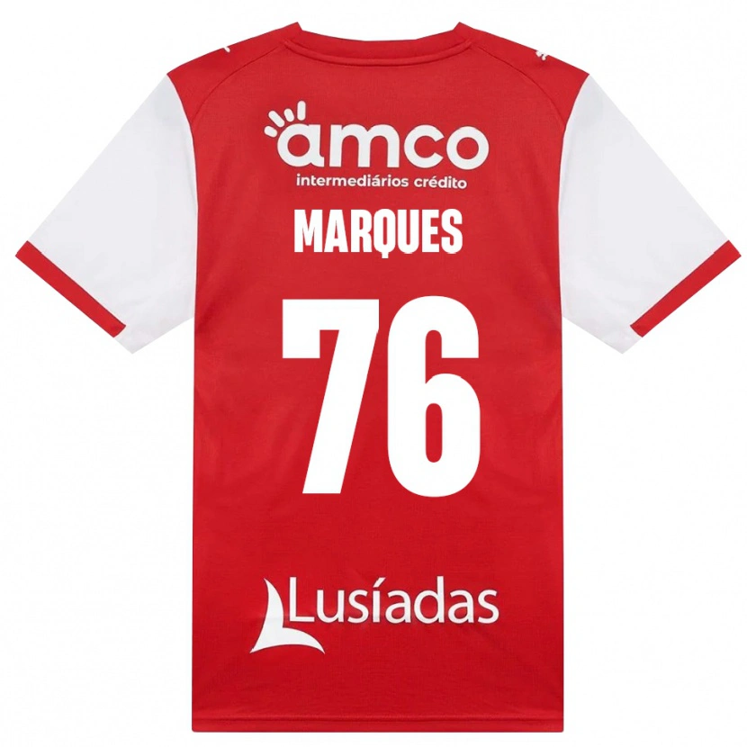 Danxen Męski Tomás Marques #76 Biały Czerwony Czarny Domowa Koszulka 2026/27 Koszulki Klubowe