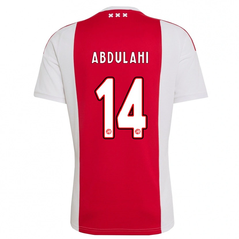 Danxen Męski Liban Abdulahi #14 Czerwony Biały Żółty Domowa Koszulka 2026/27 Koszulki Klubowe