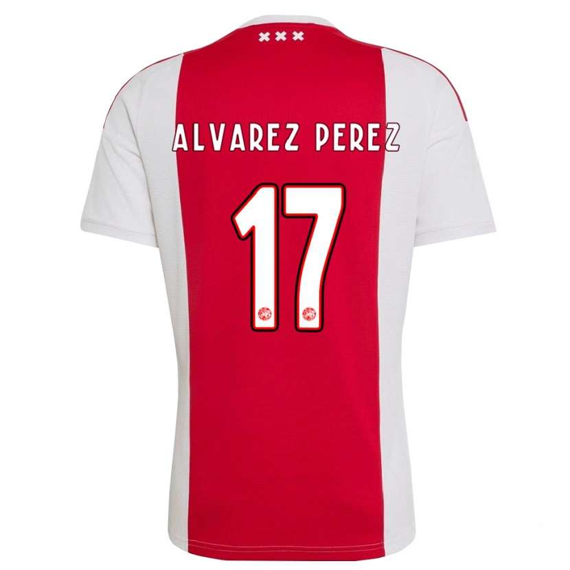 Danxen Męski Marley Álvarez Pérez #17 Czerwony Biały Żółty Domowa Koszulka 2026/27 Koszulki Klubowe