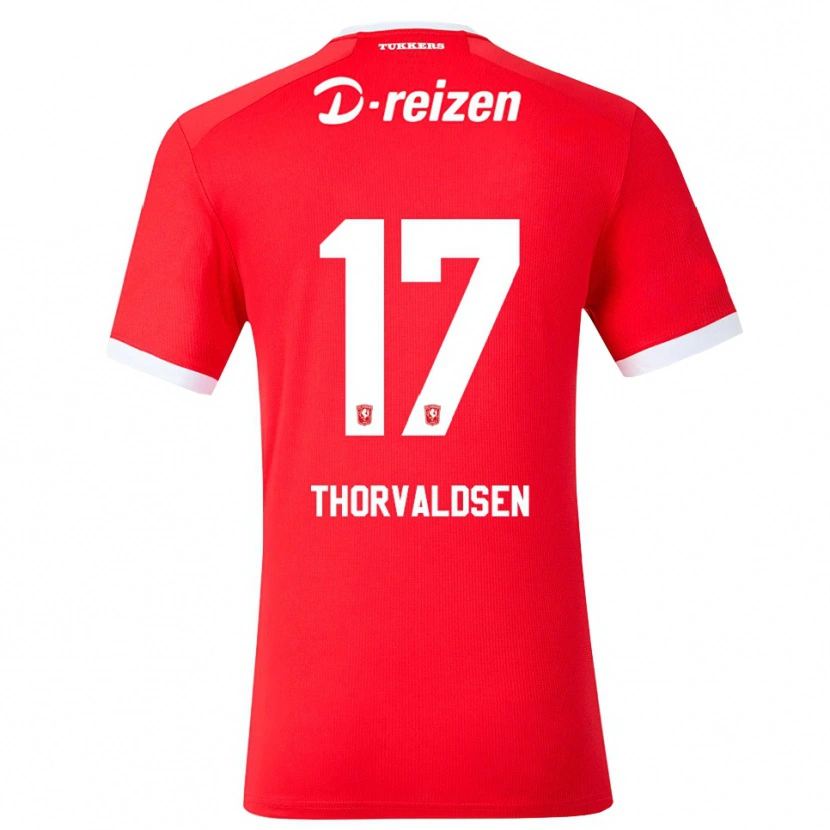 Danxen Męski Filip Thorvaldsen #17 Czerwony Biały Domowa Koszulka 2026/27 Koszulki Klubowe