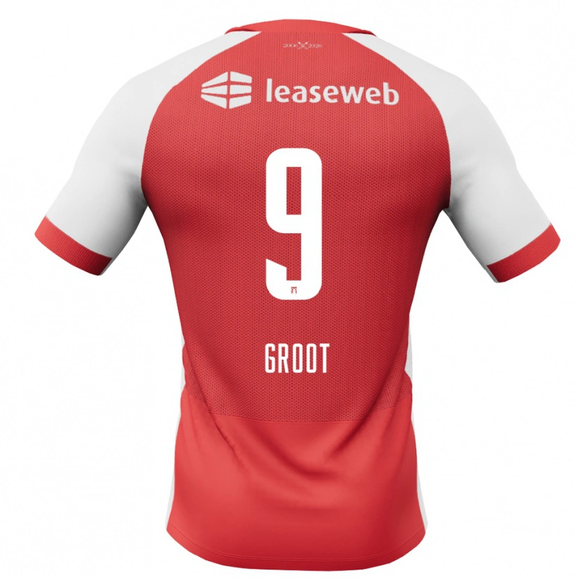 Danxen Męski Gijs Groot #9 Czerwony Biały Czarny Domowa Koszulka 2026/27 Koszulki Klubowe