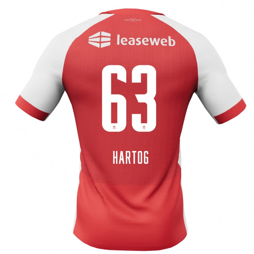 Danxen Męski Jasper Hartog #63 Czerwony Biały Czarny Domowa Koszulka 2026/27 Koszulki Klubowe