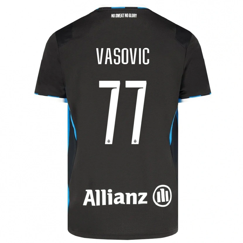 Danxen Męski Andrej Vasovic #77 Czarny Czerwony Niebieski Domowa Koszulka 2026/27 Koszulki Klubowe